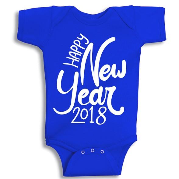 Twinkle Hands - Happy New Year 2018 Baby Onesie - Blue