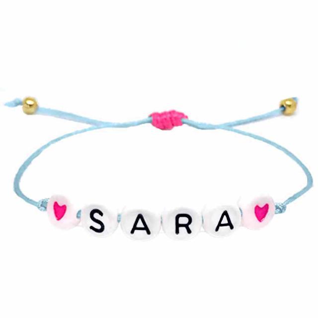 Twinkle Hands - Blue Pink Personalized Name Bracelet