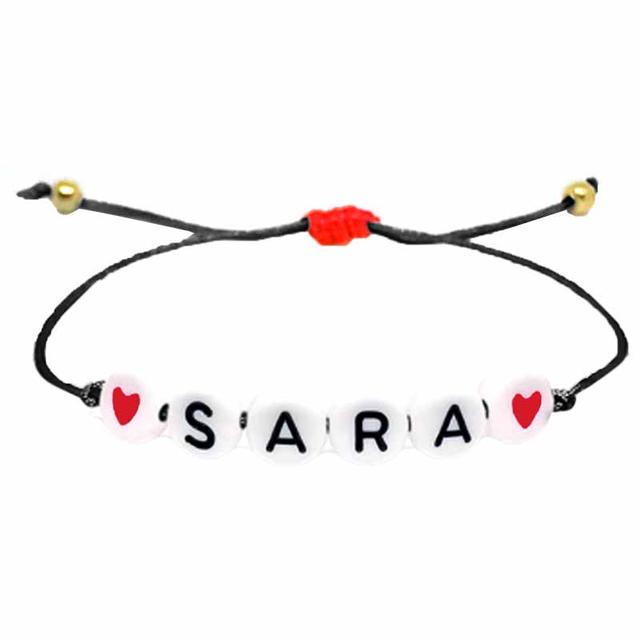 Twinkle Hands - Black Red Personalized Name Bracelet