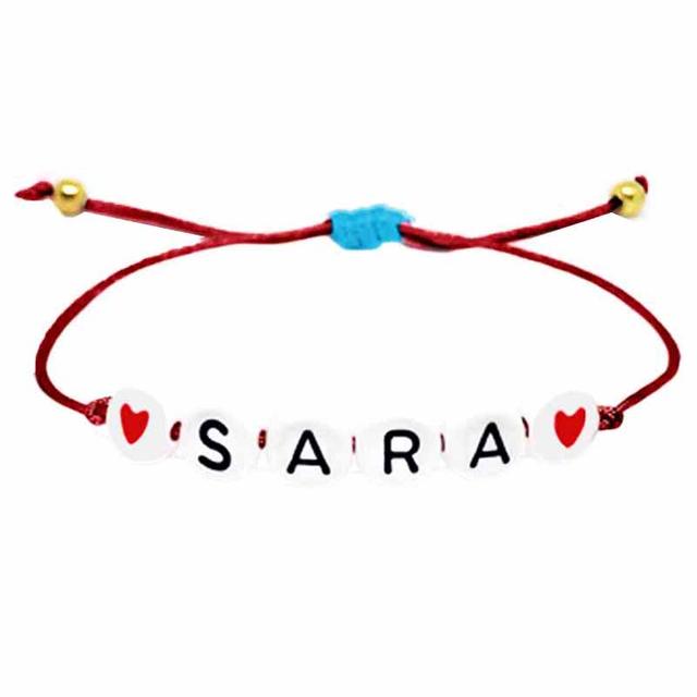 Twinkle Hands - Red Personalized Name Bracelet