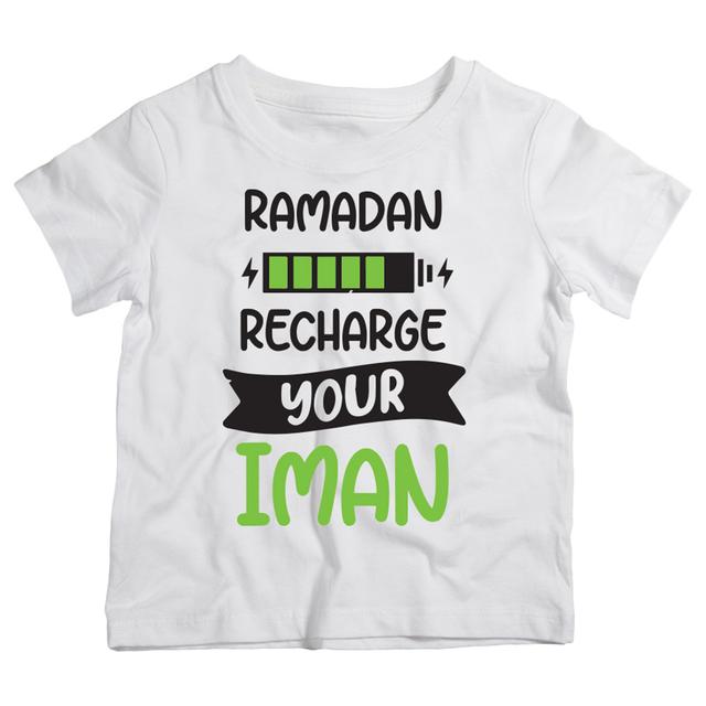 Twinkle Hands - Ramadan Recharge Your Iman T-Shirt - White