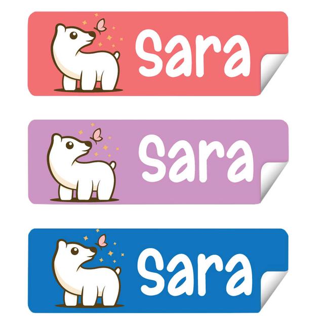 Twinkle Hands - Personalized Labels - Pack of 30 - Ice Bear 