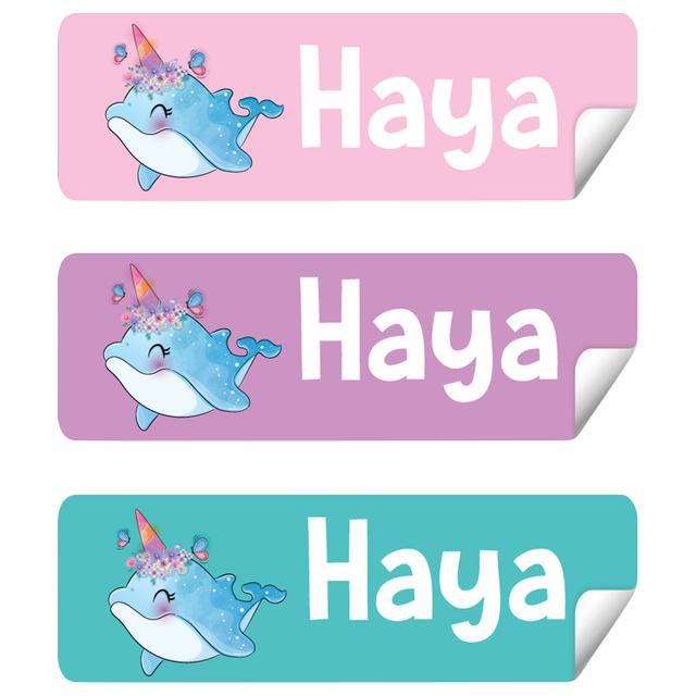 Twinkle Hands - Personalized Waterproof Labels - Dolphin Unicorn