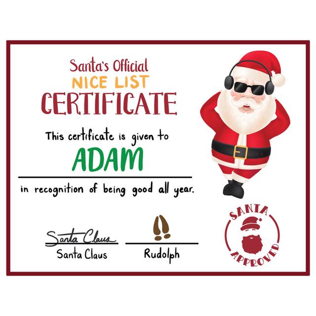 Twinkle Hands - Santa's Nice List Certificate 5 - Christmas