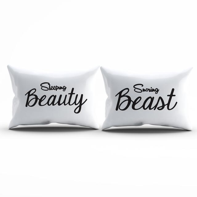 Twinkle Hands - Couple Pillowcases - Sleeping Beauty Snoring Beast