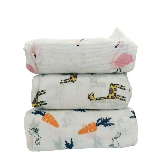 Luvlap - Muslin Blankets for Newborn Baby - Pack of 3