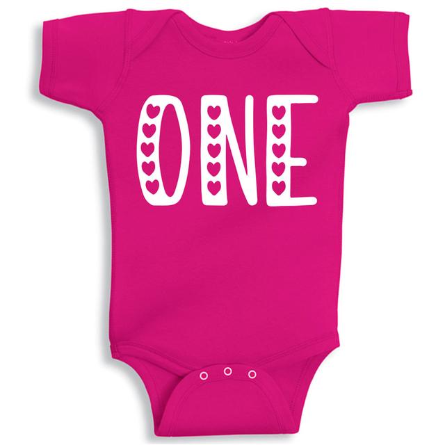 Twinkle Hands - Birthday One Baby Onesie - Pink