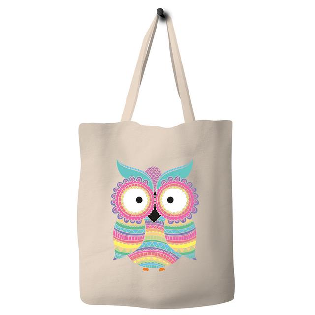 Save The Ocean - Pink Owl Canvas Tote Bag