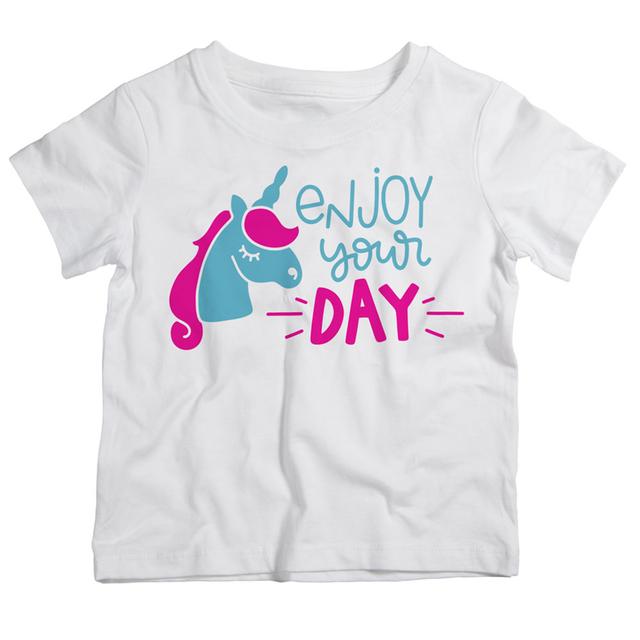 Twinkle Hands - Enjoy Your Day Unicorn T-Shirt - White