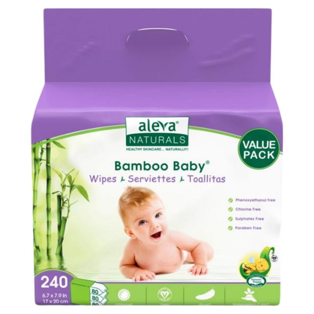 AlevaNaturals - Bamboo Baby Wipes - Club Pack - 240pcs