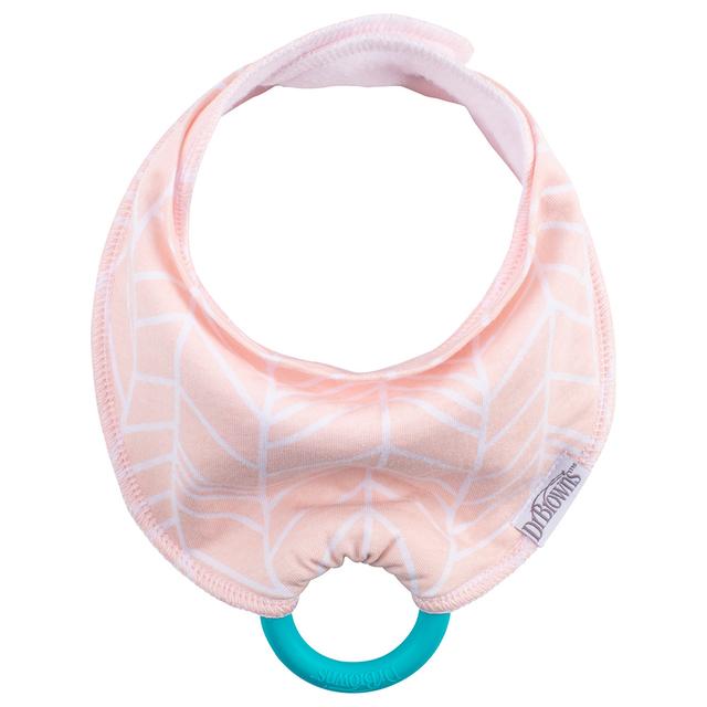 Dr. Brown's - Herringbone Bandana Bib w/ Teether - Pink