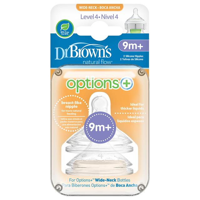 Dr. Brown's - Level 4 Wide-Neck Silicone Options+ Nipple 2pcs