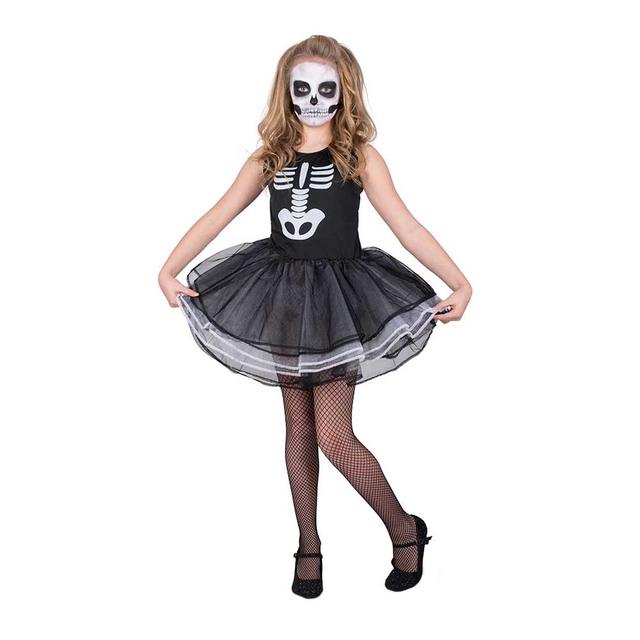 Mad Costumes - Bones Tutu Dress Kids Halloween Costume - Black