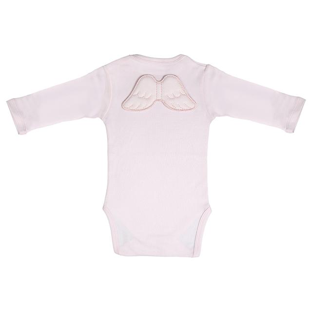 Mini Plum - Angel Wings Long Sleeves Bodysuit - Pink